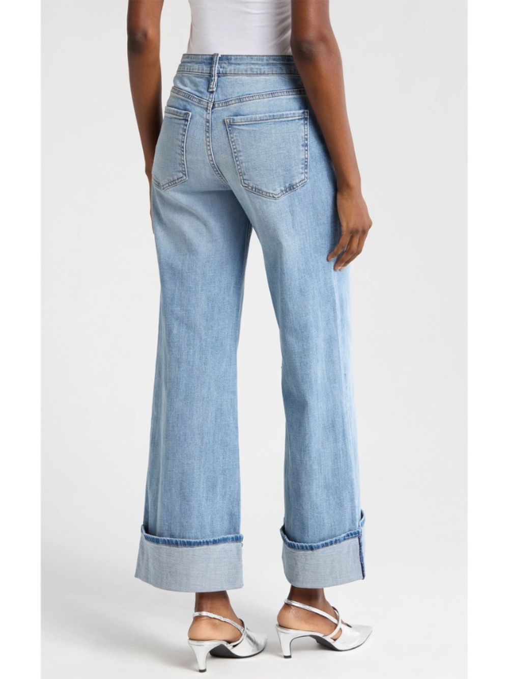 KUT FROM THE KLOTH MED FAB AB HIGH RISE CUFFED CHARMING BLUE WIDE LEG JEAN. SZ 4 - Picture 3 of 15